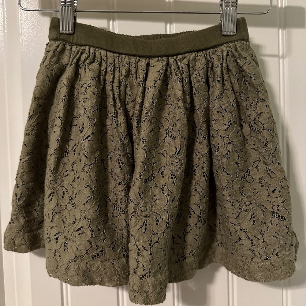Garnet Hill Kids Girls Olive Green Skirt size Medium